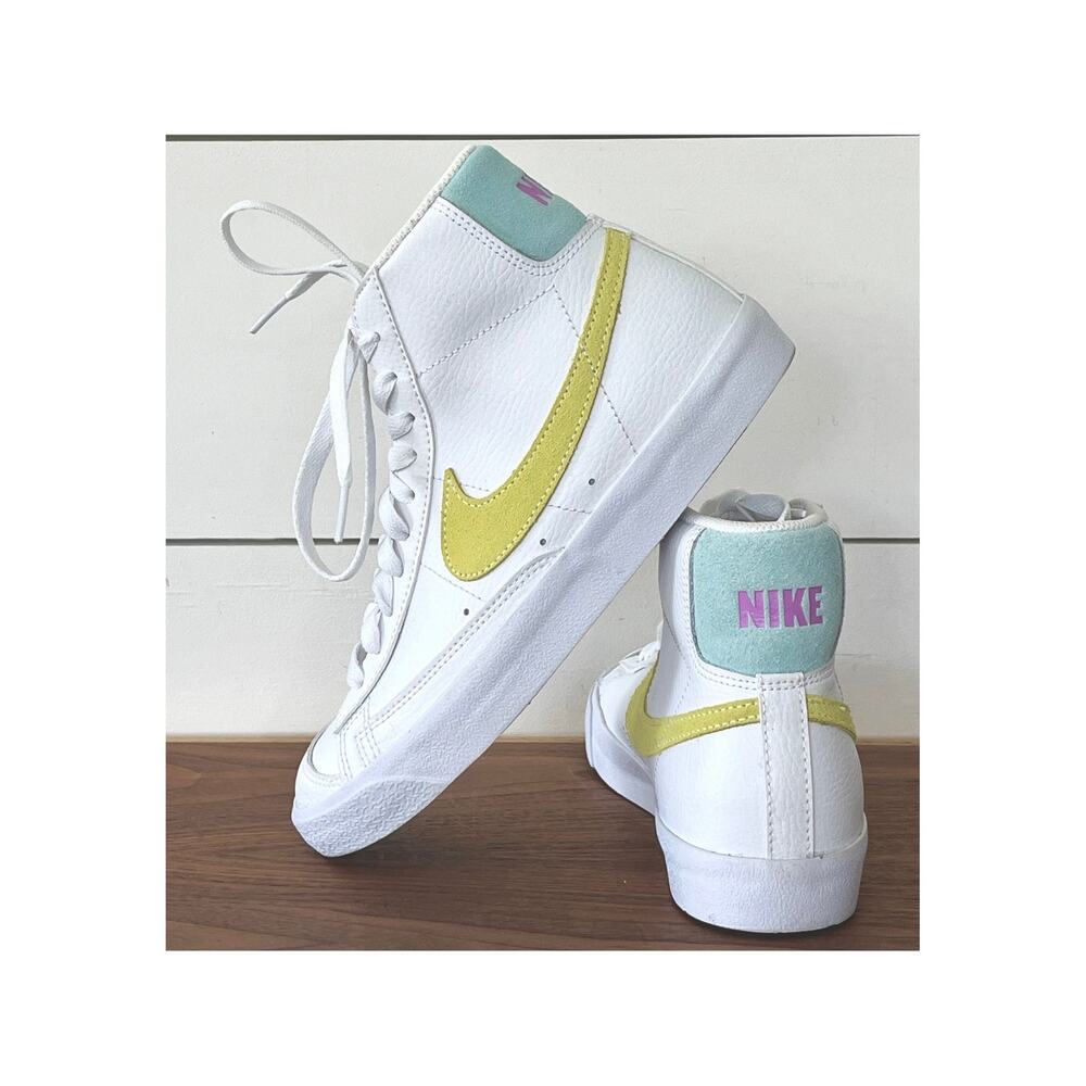 Nike Blazer Mid '77 GS White Light Zitron DH4112-100 Size 5.5Y / Women’s Size 7